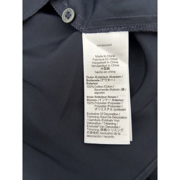 MADEWELL Tie-Waist Tiered Midi Dress Windowpane Navy Blue Button Up Size 8 - Picture 16 of 16